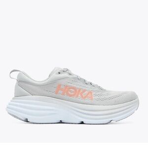 HOKA Bondi 8 Max Cushioned Road Running Shoes - Gray